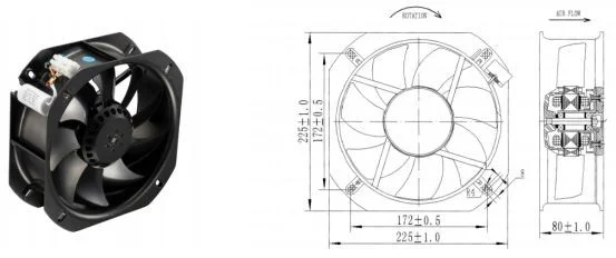 Brushless AC axial fan for large enclosures — detail image