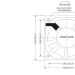 Detail and airflow curve for the high-speed AC cooling fan