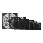Black dust mesh cover for fan and cabinet installations