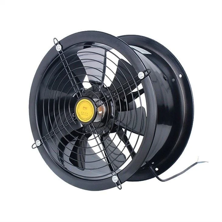 Drum type external rotor fan mounted in a coil ring