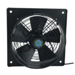 Frame type external rotor fan mounted to a panel opening — detail image