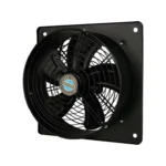 Frame type external rotor fan mounted to a panel opening