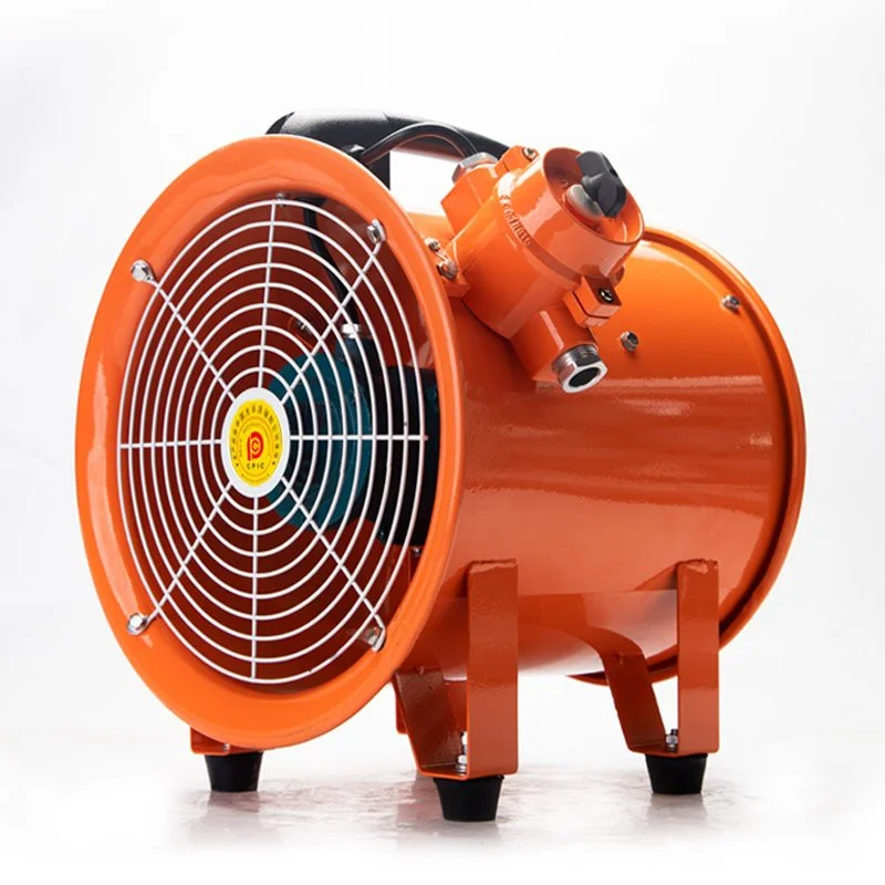 Portable explosion-proof fan for tank and confined space work